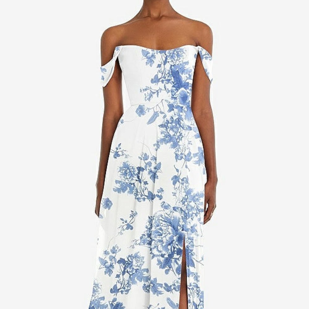 After Six Blue and White Floral Maxi Dress